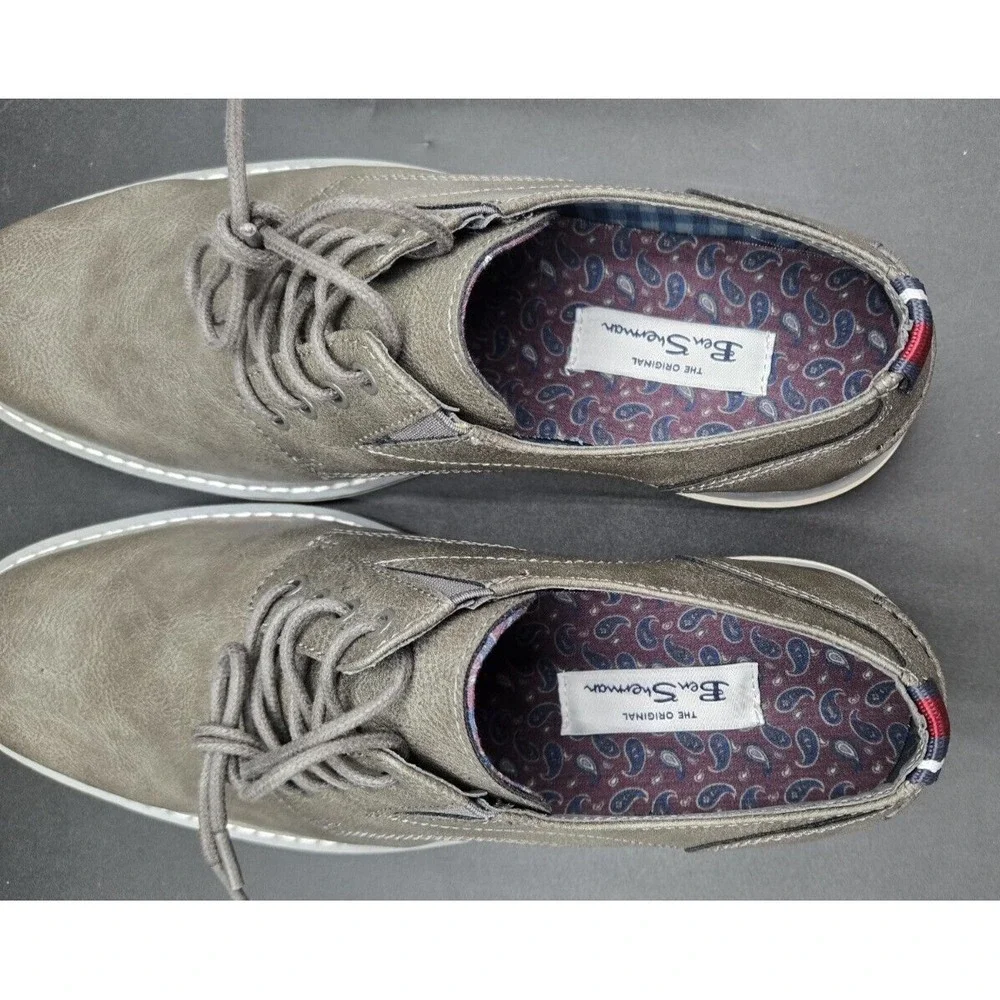NEW Ben Sherman Mens‎ Shoes Size 8M Countryside Oxford Grey PU Leather